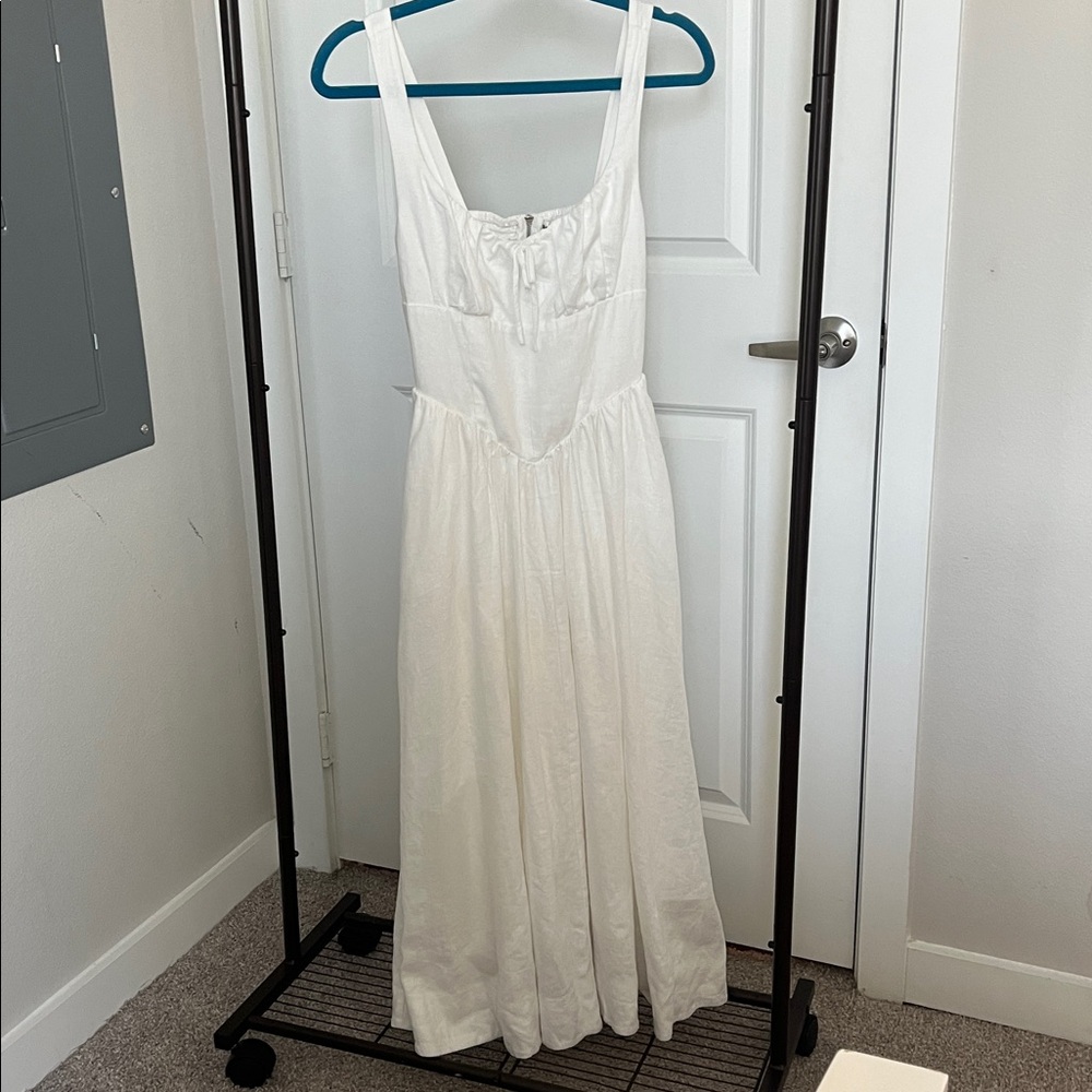 Reformation Balia White Linen Dress Size 2 - Picture 3 of 8